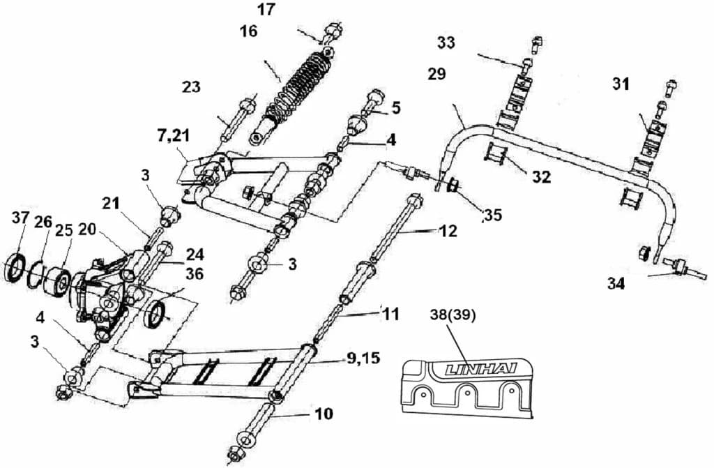 BOLT M10X1.25X52 of ATV500-D EFI T3b