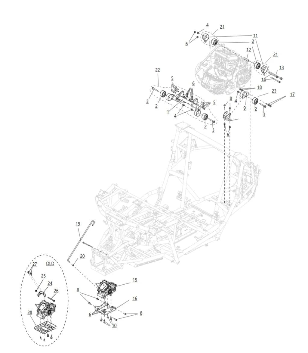 ENGINE FRONT BRACKET ASSEMBLY