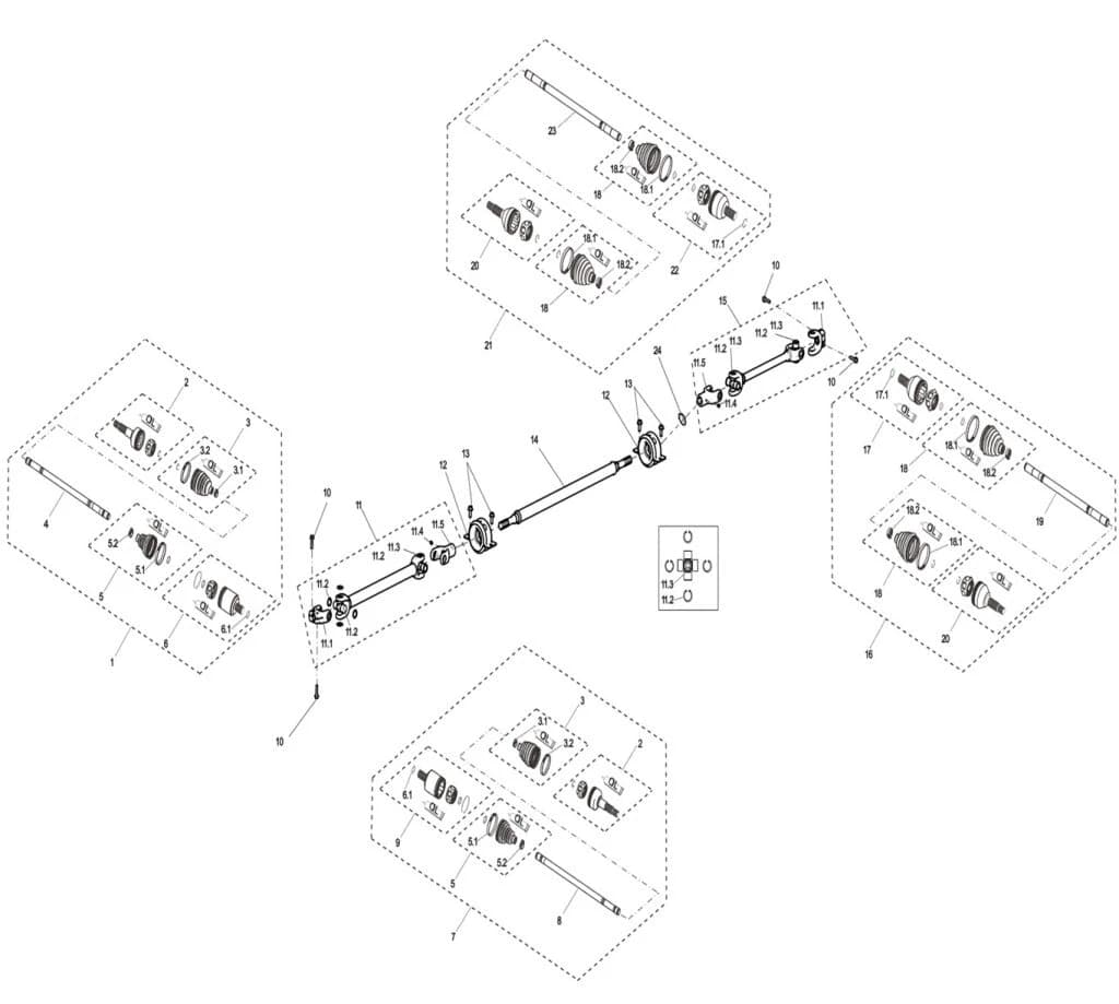 DRIVE SHAFT REAR SECTION COMPONENTS