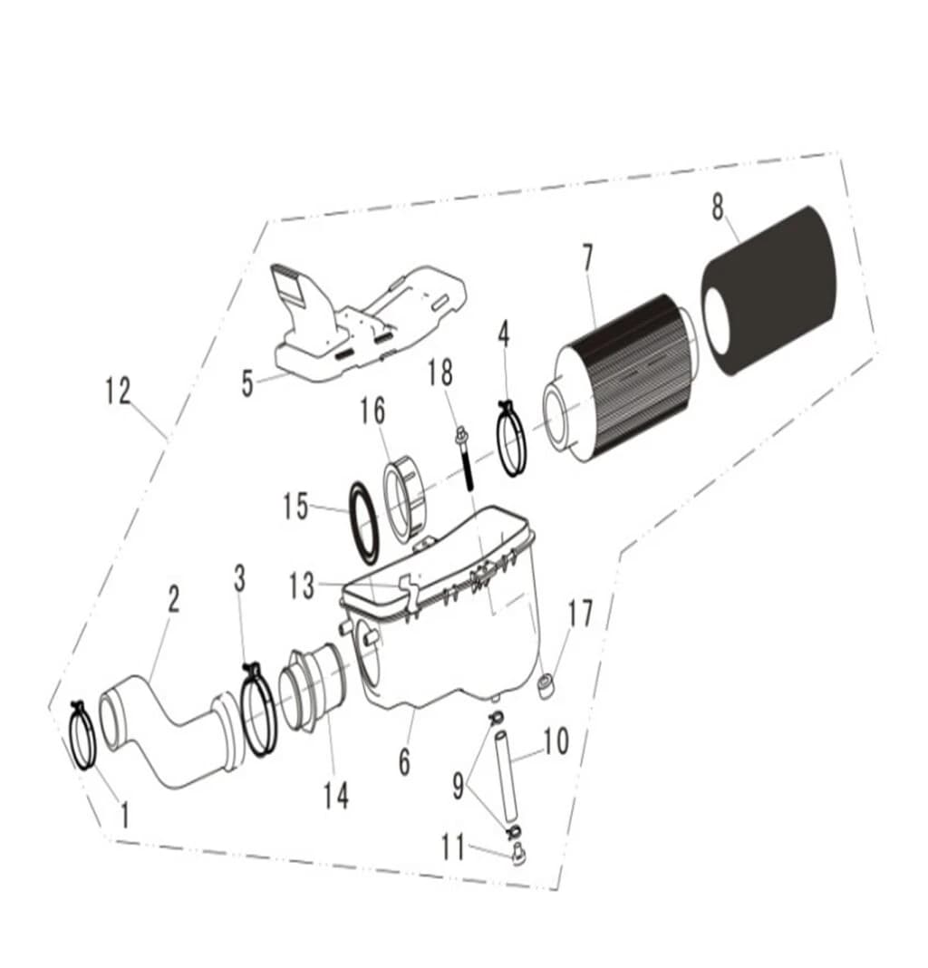 AIR CLEANER ASSY of ATV300-D EFI T3b