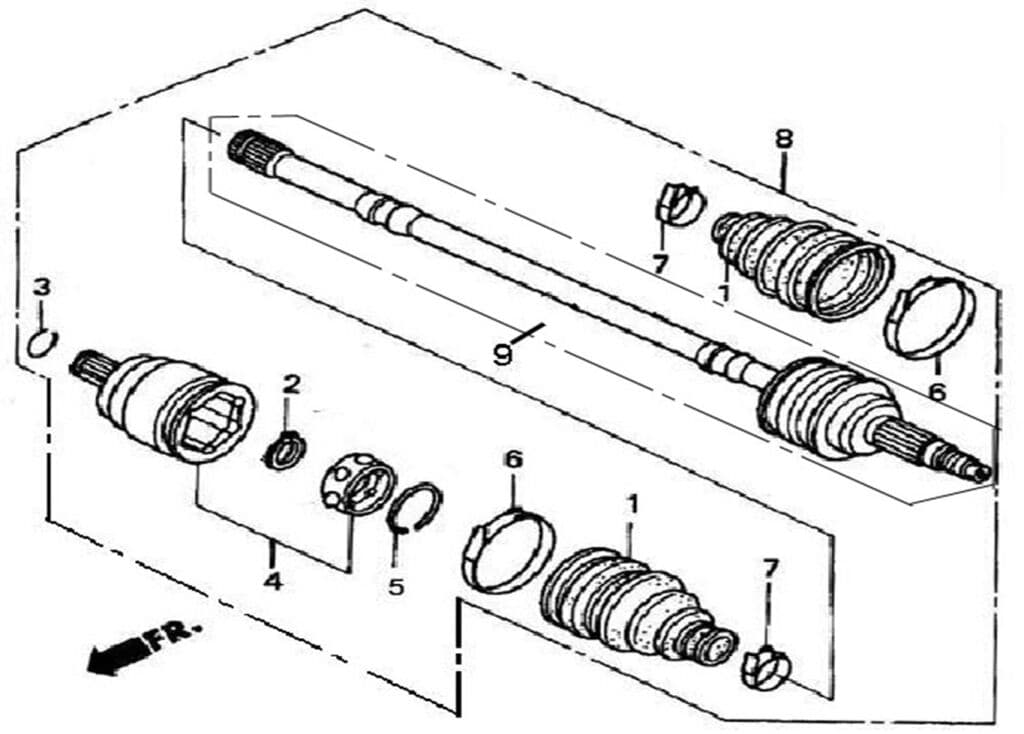 FRONT LEFT DRIVE AXLE (FOR 4WD)