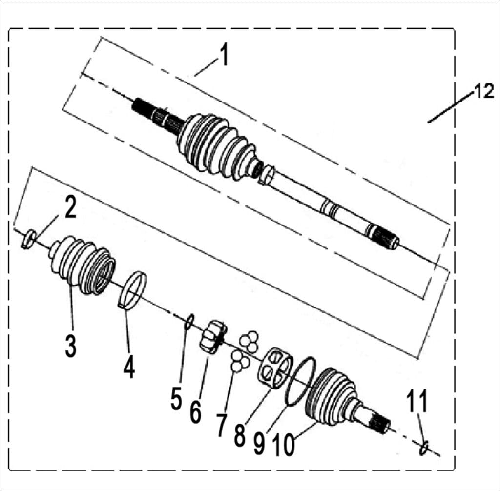 FRONT RIGHT DRIVE AXLE (FOR 4WD)