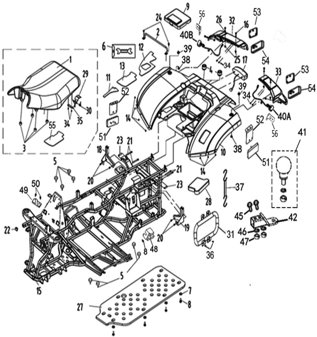 REAR FENDERS AND FRAME