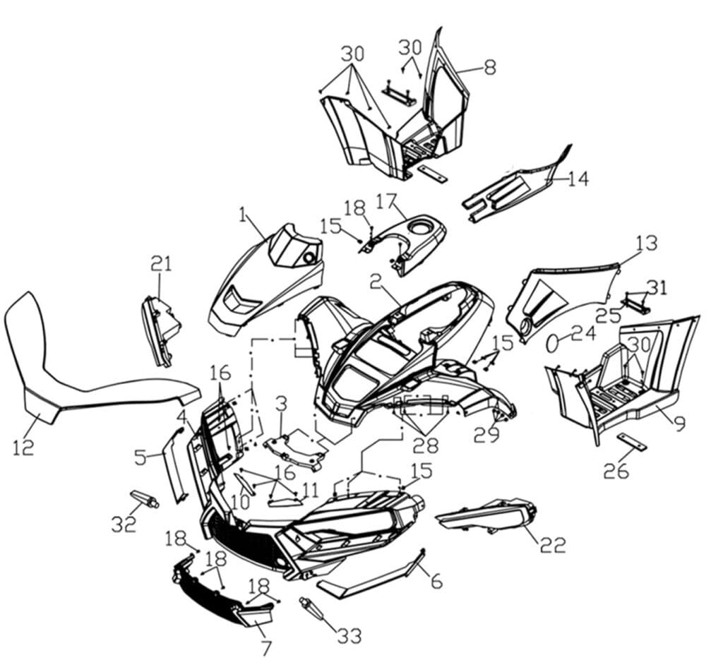 FRONT BODY (T3 EFI) (-ProMax ) (OPTION)