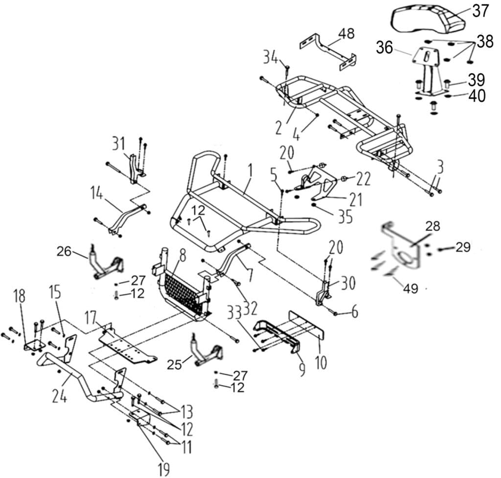 BUMPER AND RACK (-ProMax) (T3 EFI) (OPTION)